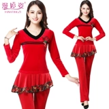 Осенний комплект, демисезонная юбка, танцующие бархатные штаны, увеличенная толщина