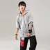 Mùa xuân và mùa thu mỏng phần hip hop kích thước lớn của nam giới Áo cộng với phân bón để tăng áo khoác thể thao cho nam lỏng lẻo - Cực lớn quần áo nam Cực lớn