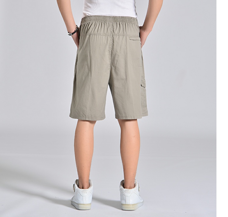 Siêu béo chất béo 佬 quần short cộng với chất béo cộng với size quần rộng cho nam giản dị cha trung niên nhiều túi năm quần quần lót nam thun lạnh