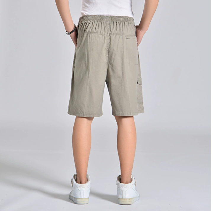 Siêu béo chất béo 佬 quần short cộng với chất béo cộng với size quần rộng cho nam giản dị cha trung niên nhiều túi năm quần sịp nam