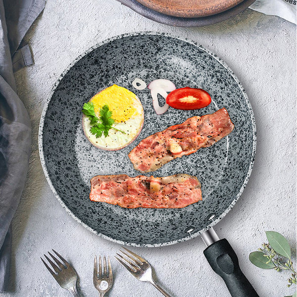 湖南卫视《中餐厅》合作锅具品牌 三禾 麦饭石不粘锅健康无油平底锅 28cm 天猫优惠券折后￥97包邮（￥107-10）