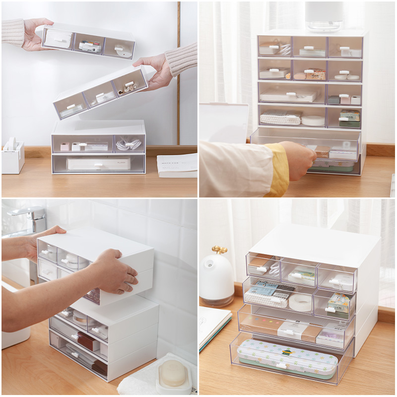 Desktop Storage Box Students Ins Wind Stationery Office Multilayer Drawer Shelve Cosmetics Storage Box