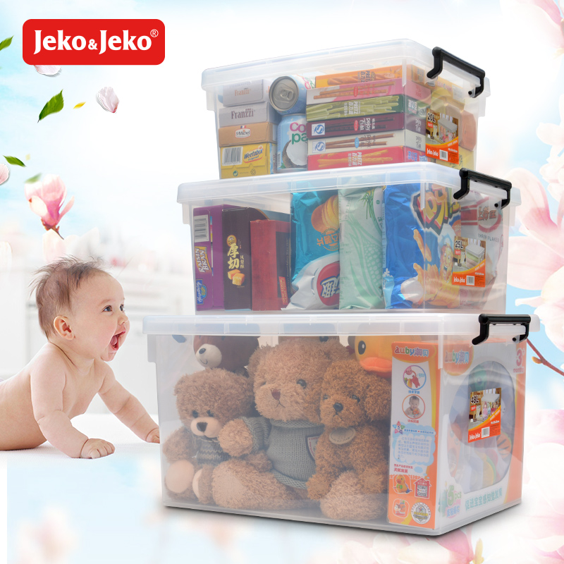 Thickened storage box Plastic storage revolving clothing box Clothes large toy box for books Transparent storage with lid