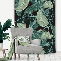 INS Nordic green plant banana leaf hanging cloth folk dormitory bedroom decoration background cloth door curtain wall decoration hanging blanket