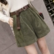 Quần short nữ mùa thu đông 2018 mới mặc rộng chân rộng eo cao một kiểu chân to size thon quần jean short lửng nữ