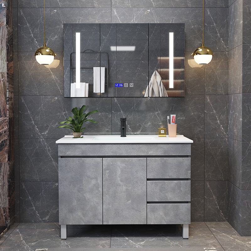 Nordic Floor-Floor Bath Cabinet Combination Modern Minimalist Washbasin Washbasin Cabinet Makeup Room Wash Washbasin