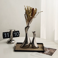 态生活 Ins Light Luxury Style Silver Ceramic изогнутая ваза гостиная входные винные шкаф