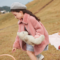 High-end brand girl coat 2021 autumn and winter New Korean version of childrens baby baby particle velvet coat