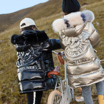 Brand childrens down jacket girl long 2021 Winter new boy thick white duck down coat male boy