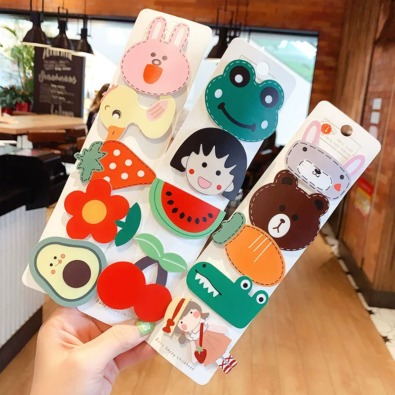 New trẻ em trái cây kẹp tóc cài đầu công chúa kẹp tóc phong cách mùa hè Hàn Quốc lưới màu đỏ bé BB kẹp hoa phụ kiện tóc dễ thương - Phụ kiện tóc