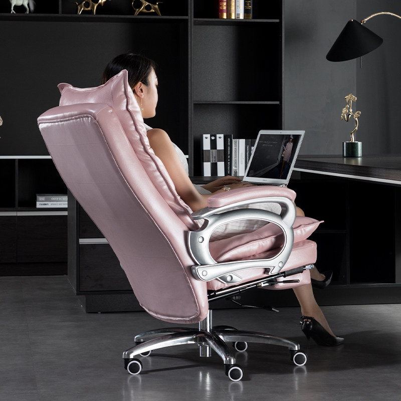 Beautiful pink computer chair can lie in office chair Chair Fashion Massage Chair Home Book Room Chair Live chair