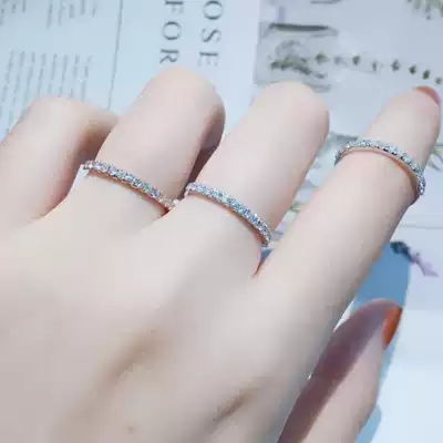 Chengshi jewelry 18K hipster classic Wild single wear stack ring 26 points 15 diamonds two colors optional