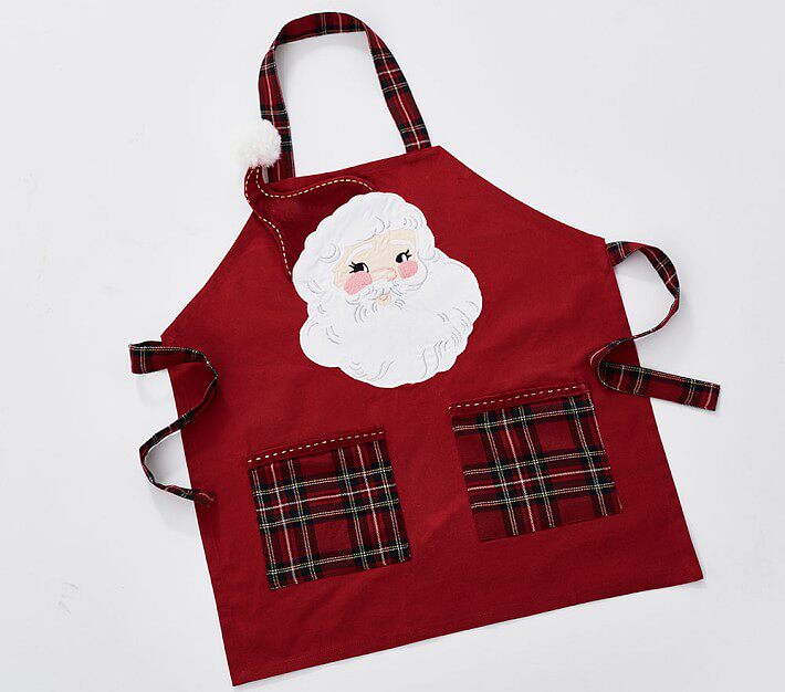 Multi-section Christmas small apron New Year Children's Pure Cotton Waist Boy Girl Draw Clothing embroidered with embroidered characters