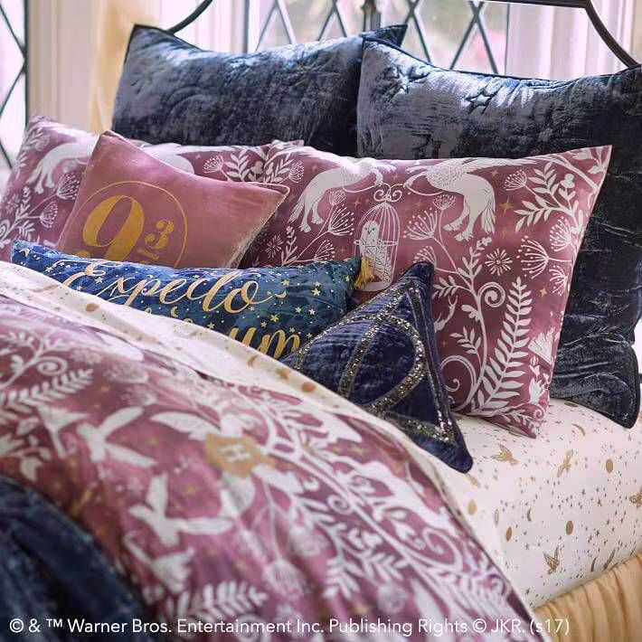 Harry Potter gold-printed high cotton bed sheet pillowcase quilt cover can be matched with a four-piece set of charming moonlight