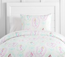 Mermaid Pure Cotton Tribute Satin Active Printed Pillowcase Bed Sheet Bed Linen Kindergarten can customize three sets