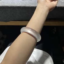 Bingbing same style bracelet Burmese natural water foam jade high ice type straight circle wide strips