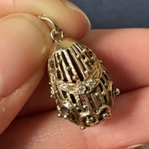 4 30 Art Nouveau Russia Easter Egg 18k Gold Pendant