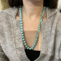 3 15 (MC Home) Gold Button High Quality Turquoise Necklace Length Approximately 60-65