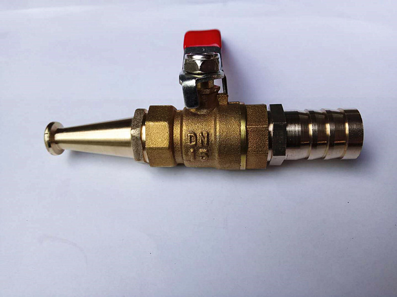 Fire roll switch water gun head copper ball valve copper valve brass gun head nozzle head 4 minutes 6 points