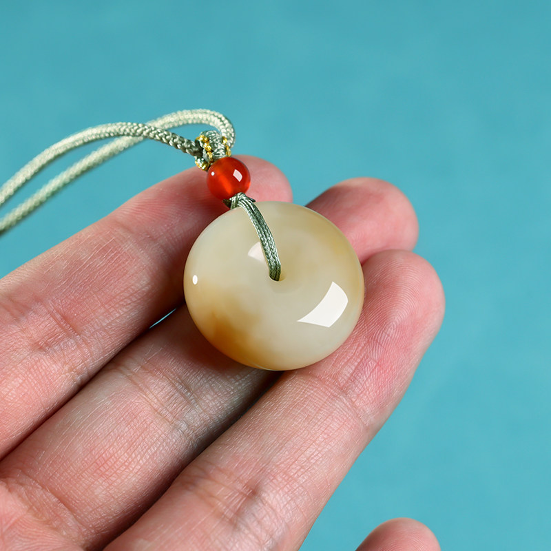 💎寻找你的幸运符：【孤品】和田玉糖玉平安扣吊坠💎-颈饰-淘宝好物网