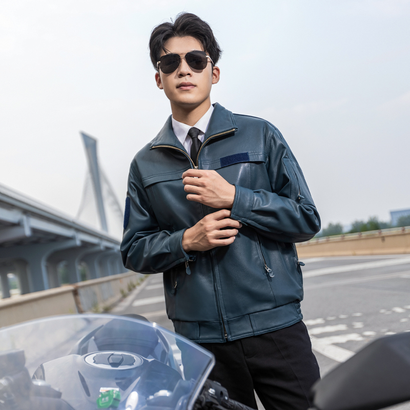 Authentic 2002 Spring Aviation Flight Leather Jacket Spring Flight Winter Airplane Motorcycle Riding Spring and Autumn Leather Jacket Pilot Leather Jacket