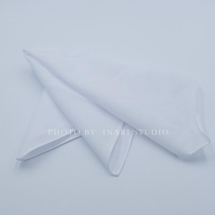 Inari Inari white pure cotton handkerchief with 38cm straw wood plant dyeing and dyeing blue and dyeing batik DIY
