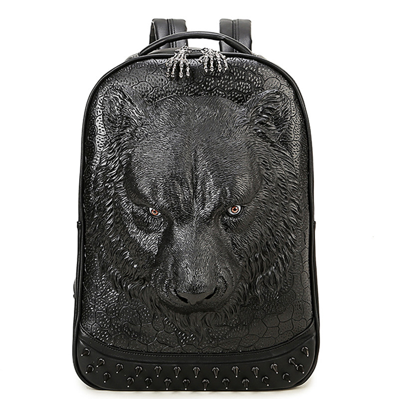 Owl King personality Shoulder Bag Men's Double Shoulder Bag Trend Rivet Bag 3D Tiger Pen Electric bag Bag Travel