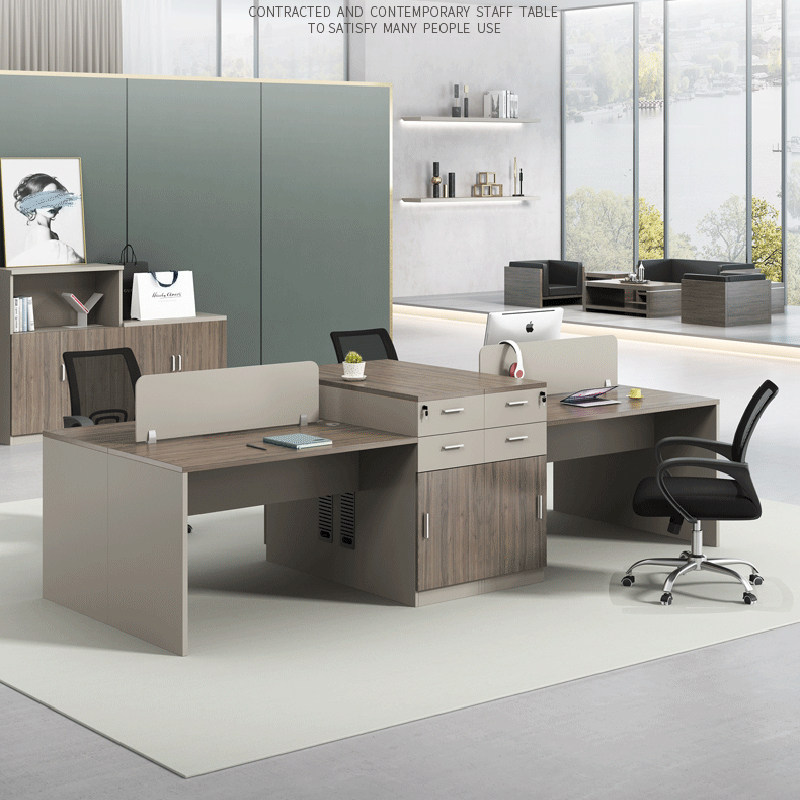 Minimalist modern office furniture Chairs Combined Computer Desk Staff Desk Screen Work Position 2 4 6 People Place