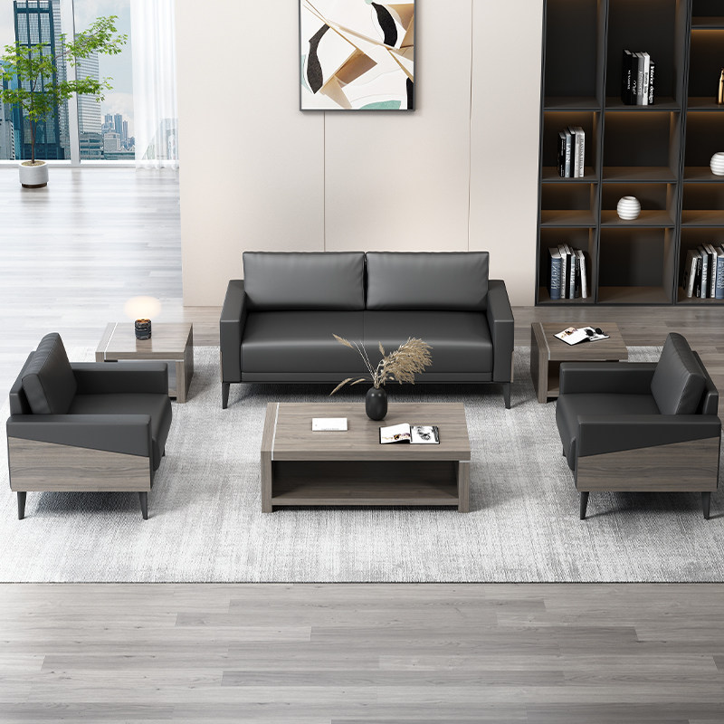 Office sofa Modern minimalist fashion New Chinese office The guest business receives a trio of tea table combinations