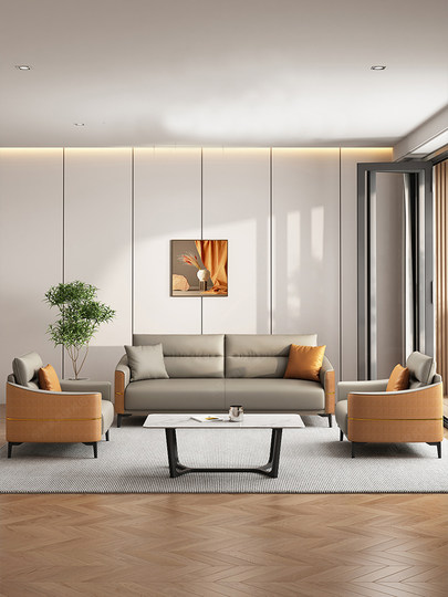 Bürosofa, einfache moderne Ruhebereich, Rezeption, Hotel, Freizeit, Kleinunternehmen, Empfang, Sofa, Couchtisch-Kombination