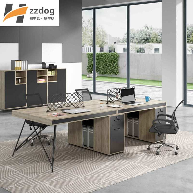 Desk 2 4 6 people with staff desk chair combined industrial wind computer desk minimalist modern office furniture 