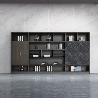 文件柜木质老板办公桌背景柜档案资料柜子带锁储物柜落地板式书柜