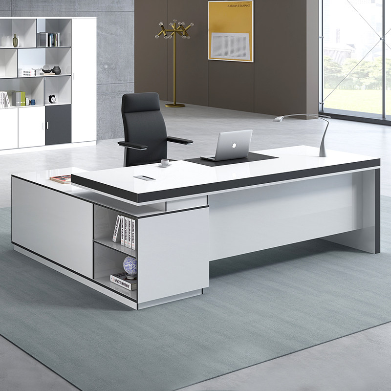 Office table and chair combination large class Table Furniture President manager supervisor simple modern white single business boss table