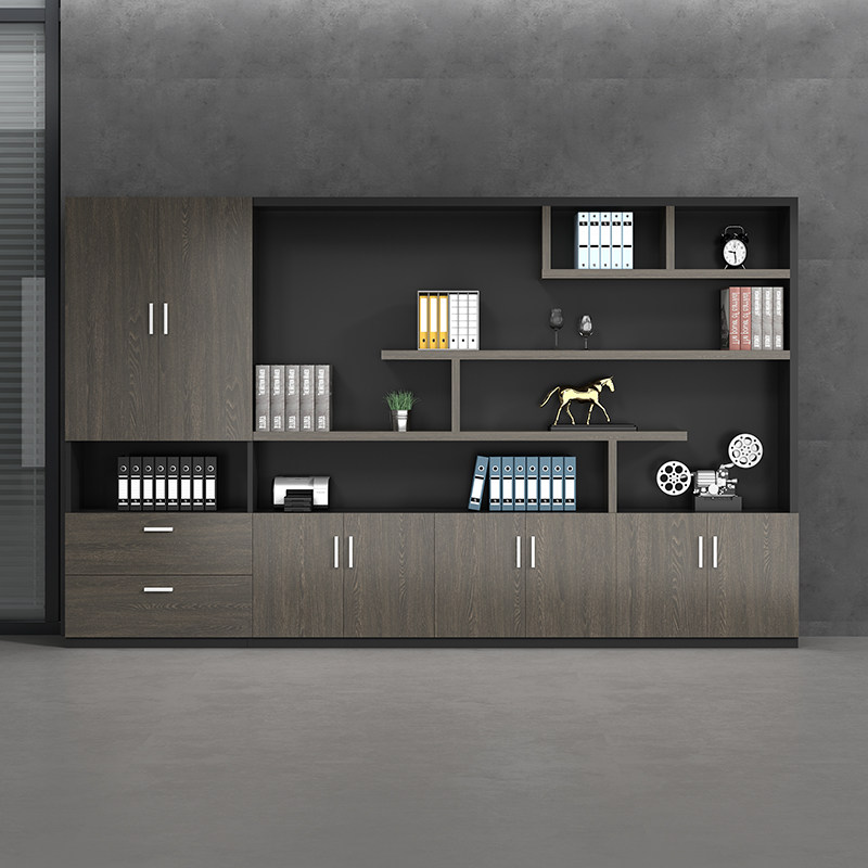 Wood File Short Cabinet Bookcase Composition Board Information File Cabinet Boss Room Background Documents Cabinet Office Furniture