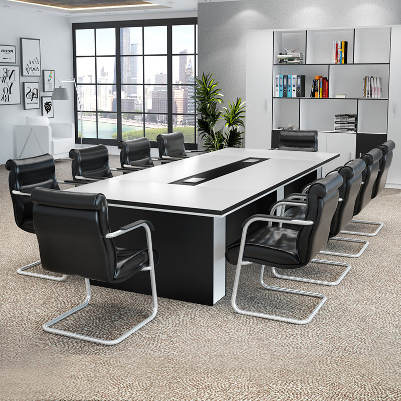 Conference table and chairs Combined large meeting room Reception office furniture Furniture Long Office Brief Modern Table Contract Negotiation Table