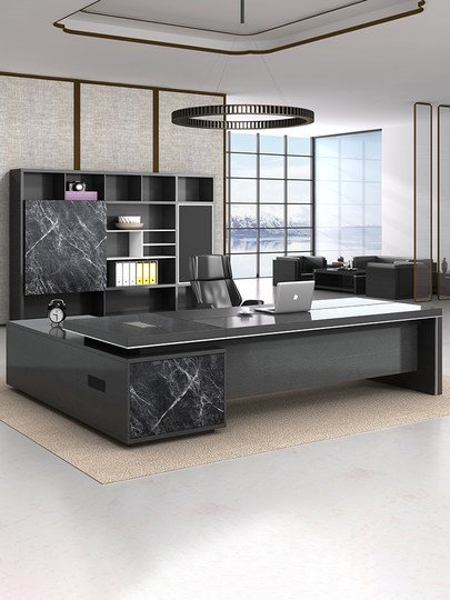 Boss Desk and Chair Combination Leadership Simple Modern General Manager Room Cutting Furniture Atmospheric Desk Chairman's Desk
