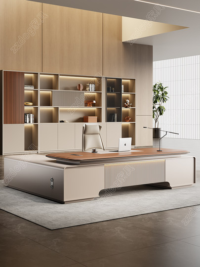 Escritorio jefe tipo blister de alta gama, combinación de escritorio de oficina y silla, escritorio presidente de lujo ligero y de alta gama, nuevo escritorio ejecutivo de estilo chino, escritorio de gerente