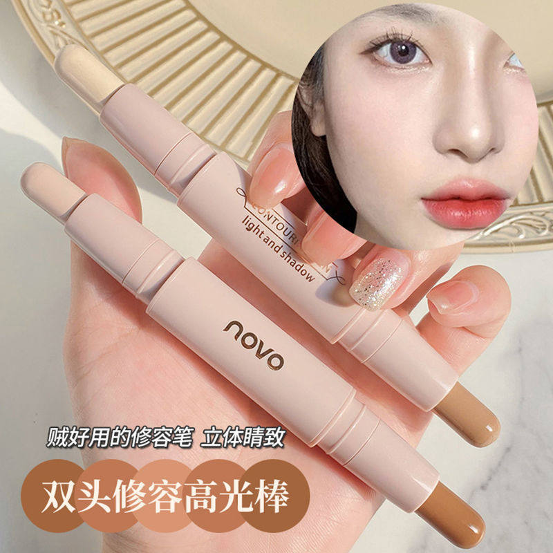 Lanxi double-headed repairing highlight stick one nose shadow matte pearly face brightening shadow pen lying silkworm cement stick female