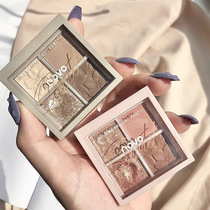 Lan 4 color eye shadow disc small disc portable ins ultra-fire milky tea earth colour grey pink matt new hand color makeup