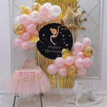 Ballet girl birthday party girl birthday arrangement ins Princess wind one year old decoration background wall poster