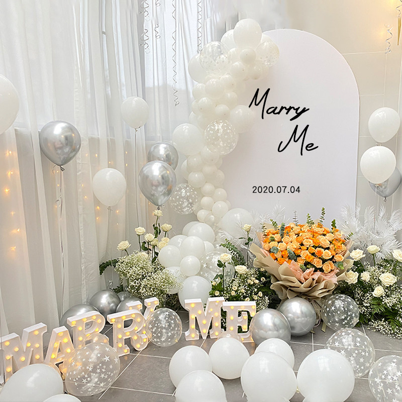 Tanabata Valentine's Day Marryme Marriage Proposal Decoration Hotel Ins Surprise Scene Interior Confession Background Wall Decoration Panel