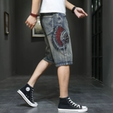 Tide, ретро штаны, джинсовая юбка, летние шорты, европейский стиль, с вышивкой