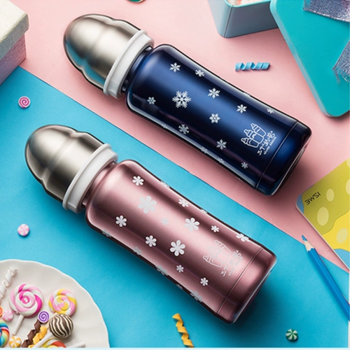 Детский подогреватель молока, трубочка, стакан из нержавеющей стали, стальной ремешок, ручка, широкое горлышко, защита при падении