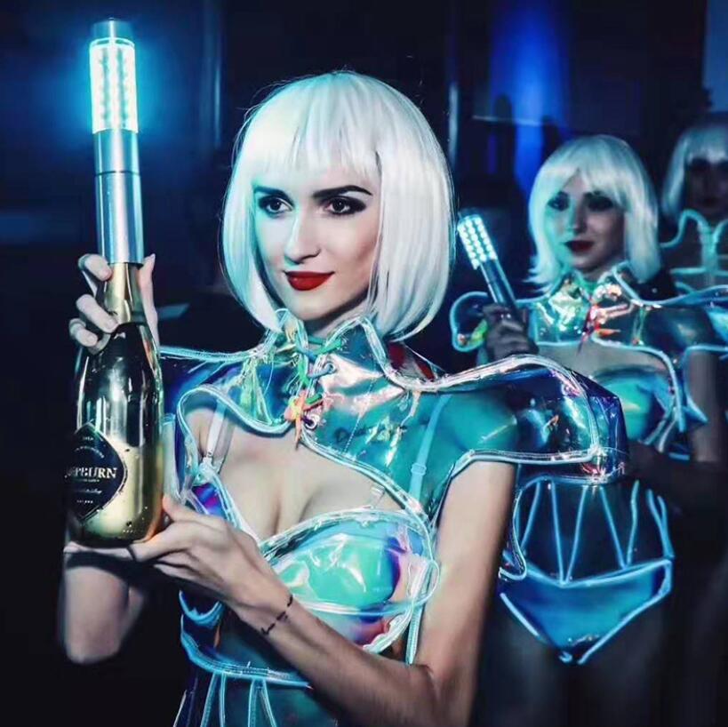 Gogo Bar Interactive atmosphere glowing flashing aluminum alloy color flash LED charging support