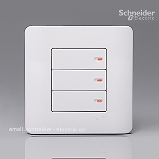 Schneider Light Point Pure Flat Series Switch Socket Classic White Three Open Single Control Switch E8433 1