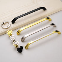 Large wardrobe handle modern simple high-end cabinet door handle black single hole handle handle accessories hardware accessories