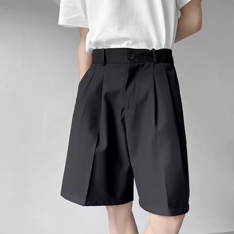 Naples Suit Shorts for Men, Summer High-End Dress Pants with Drape, Ice Silk Pants, Japanese Style Straight-Leg Five-Point Pants Naples Suit Shorts for Men, Summer High-End Dress Pants with Drape, Ice Silk Pants, Japanese Style Straight-Leg Five-Point Pants