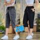 2026 Summer New Men's Multi-Pocket Cropped Pants stretch Tall and Slim Thin breathable Ice Silk Shorts Casual Shorts
