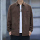 ຜູ້ຊາຍ corduroy ຫນັກ striped ຫຼາຍກະເປົ໋າ lapel ແຂນຍາວ ເສື້ອທີເຊີດຜູ້ຊາຍ trendy jacket versatile jacket ອຸນຫະພູມຄົງທີ່