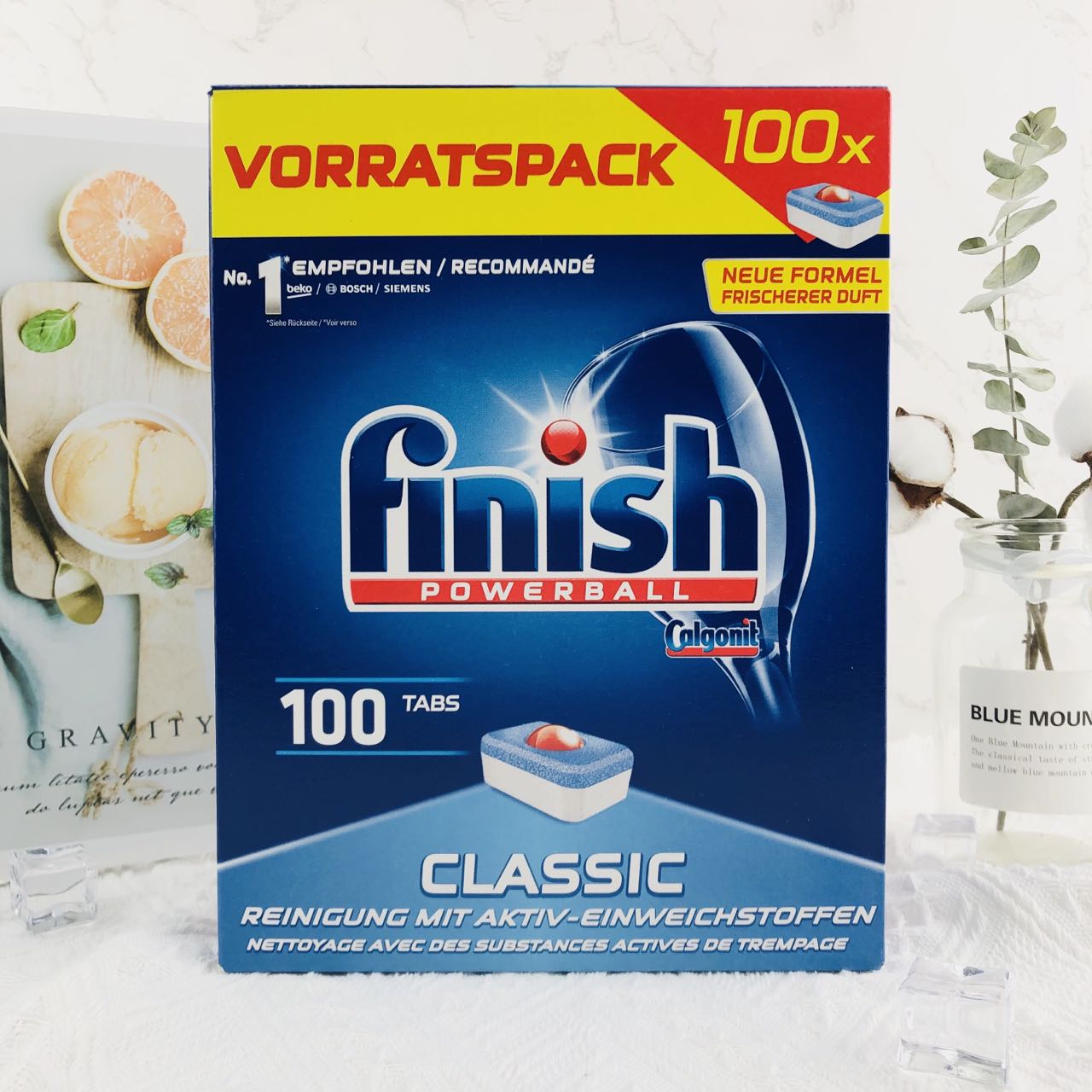 German original imported Finish dishwasher special washing block 100 pieces of dishwashing powder cleanser